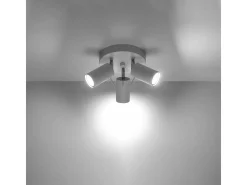 Luminárias de teto Briix moderno, aço - 3 fontes de luz 4000K - L.20 x H.18 cm - branco