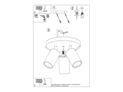 Luminárias de teto Briix moderno, aço - 3 fontes de luz 4000K - L.20 x H.18 cm - branco