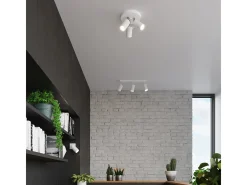 Luminárias de teto Briix moderno, aço - 3 fontes de luz 4000K - L.20 x H.18 cm - branco