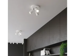 Luminárias de teto Briix moderno, aço - 3 fontes de luz 4000K - L.20 x H.18 cm - branco