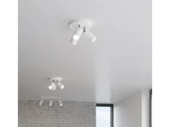 Luminárias de teto Briix moderno, aço - 3 fontes de luz 4000K - L.20 x H.18 cm - branco