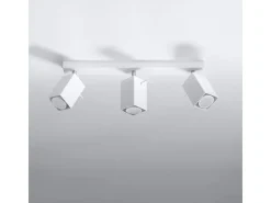 Luminárias de teto Briow moderno, aço - 3 fontes de luz 3000K - L.45 x H.16 cm - branco