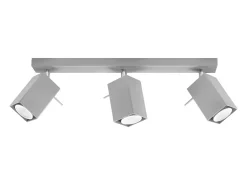 Luminárias de teto Briow moderno, aço - 3 fontes de luz 3000K - L.45 x H.16 cm - cinza