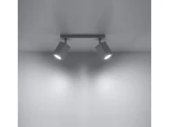 Luminárias de teto Briow moderno, aço - 2 fontes de luz 4000K - L.30 x H.16 cm - branco