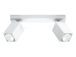 Luminárias de teto Briow moderno, aço - 2 fontes de luz 4000K - L.30 x H.16 cm - branco