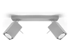 Luminárias de teto Briow moderno, aço - 2 fontes de luz 3000K - L.30 x H.16 cm - cinza
