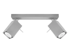 Luminárias de teto Briow moderno, aço - 2 fontes de luz 3000K - L.30 x H.16 cm - cinza