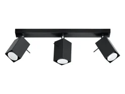 Luminárias de teto Briow moderno, aço - 3 fontes de luz 3000K - L.45 x H.16 cm - preto