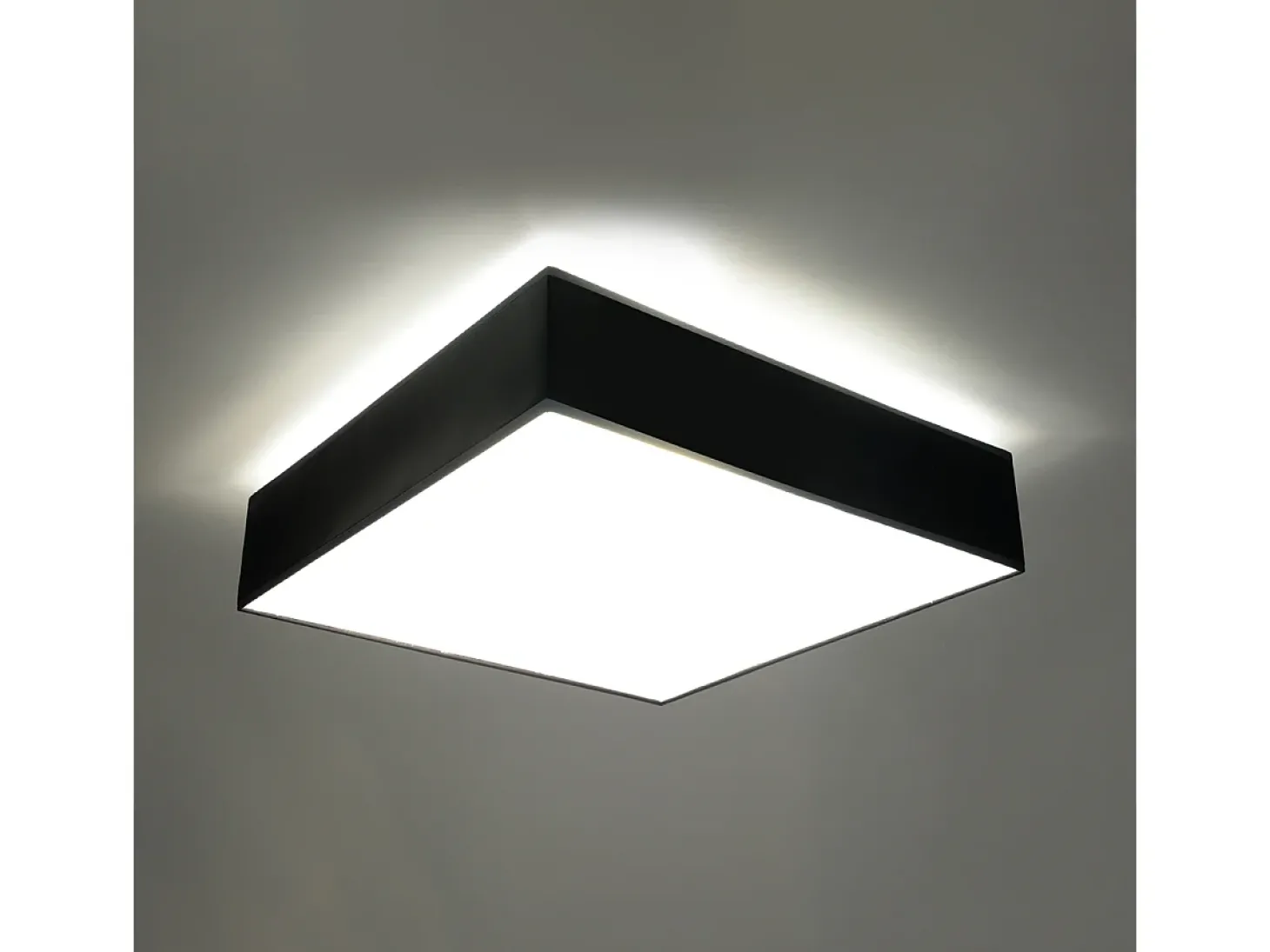Luminárias de teto Care minimalista, PVC - 4 fontes de luz 4000K - L.55 x H.11 cm - preto