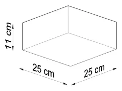 Luminárias de teto Care minimalista, PVC - 1 fontes de luz 3000K - L.25 x H.11 cm - preto