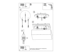 Luminárias de teto Care minimalista, PVC - 1 fontes de luz 3000K - L.25 x H.11 cm - preto