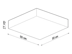 Luminárias de teto Care minimalista, PVC - 4 fontes de luz 3000K - L.55 x H.11 cm - preto