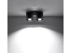 Luminárias de teto Celeris moderno, alumínio - 2 fontes de luz 4000K - L.26 x H.12 cm - preto