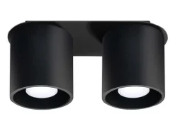 Luminárias de teto Celeris moderno, alumínio - 2 fontes de luz 4000K - L.26 x H.12 cm - preto
