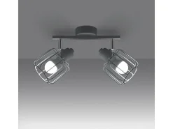 Luminárias de teto Celubi moderno, aço - 2 fontes de luz 4000K - L.27 x H.19 cm - branco