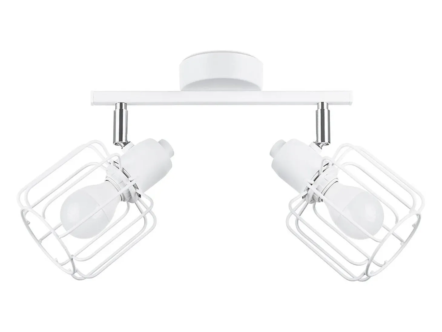 Luminárias de teto Celubi moderno, aço - 2 fontes de luz 4000K - L.27 x H.19 cm - branco