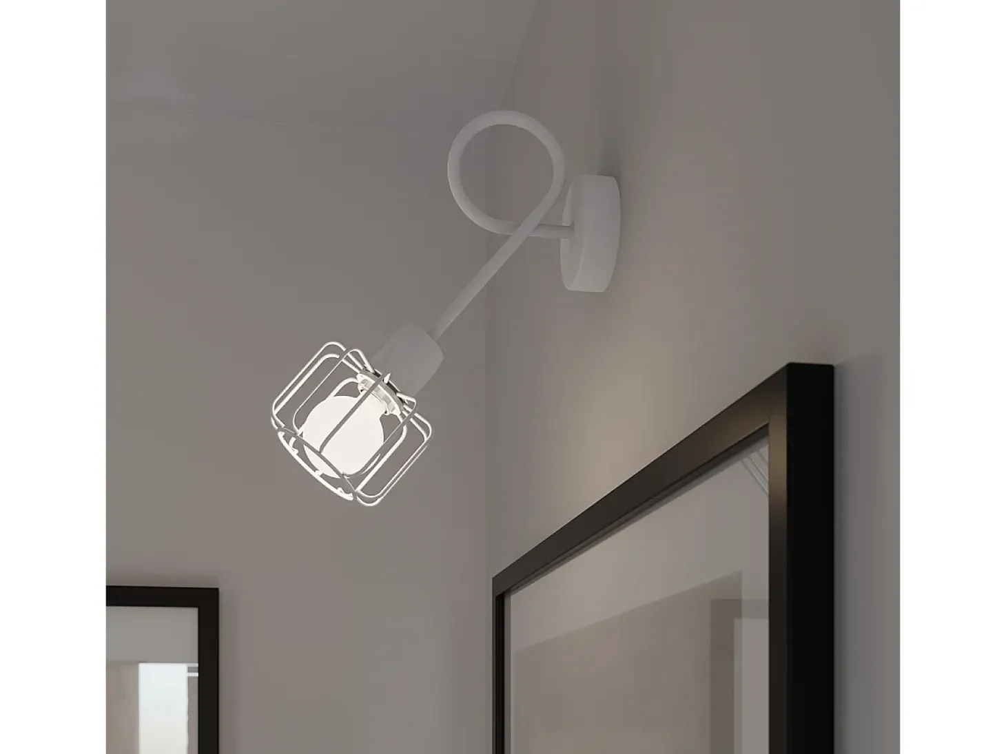 Luminárias de teto Celubi moderno, aço - 2 fontes de luz 4000K - L.27 x H.19 cm - branco