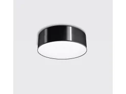 Luminárias de teto Cercle minimalista, PVC - 1 fontes de luz 3000K - L.25 x H.11 cm - preto