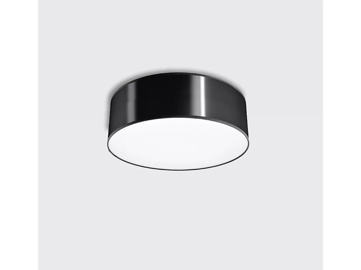 Luminárias de teto Cercle minimalista, PVC - 1 fontes de luz 3000K - L.25 x H.11 cm - preto