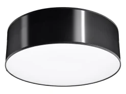 Luminárias de teto Cercle minimalista, PVC - 1 fontes de luz 3000K - L.25 x H.11 cm - preto