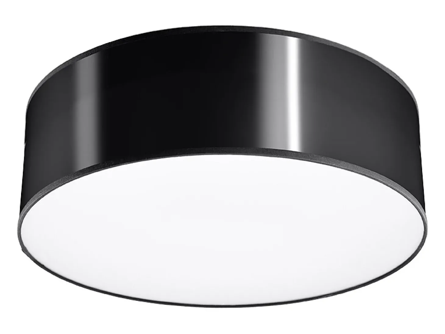 Luminárias de teto Cercle minimalista, PVC - 1 fontes de luz 3000K - L.25 x H.11 cm - preto