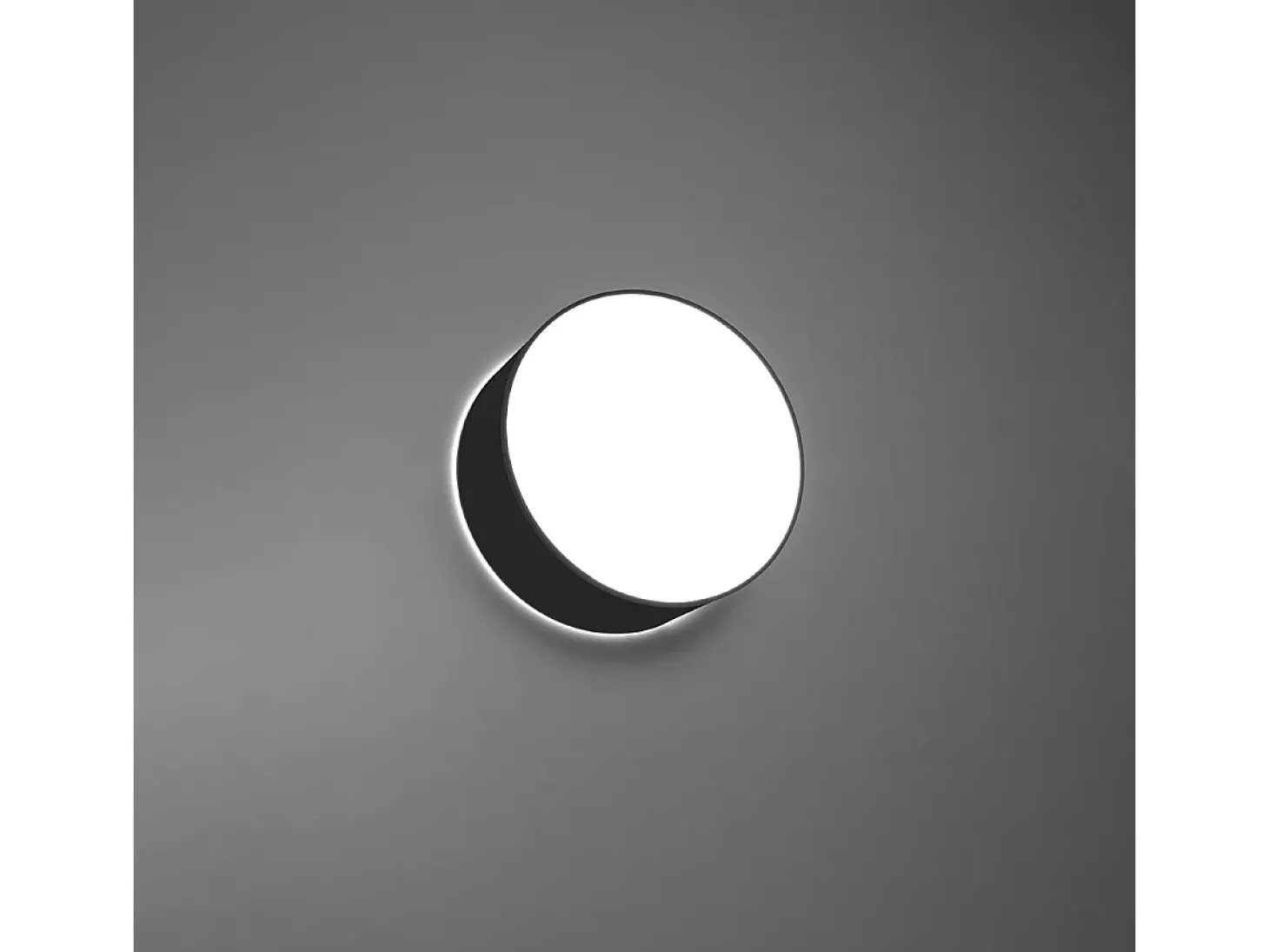 Luminárias de teto Cercle minimalista, PVC - 1 fontes de luz 3000K - L.25 x H.11 cm - preto