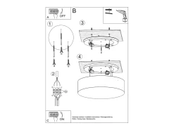 Luminárias de teto Cercle minimalista, PVC - 1 fontes de luz 3000K - L.25 x H.11 cm - preto