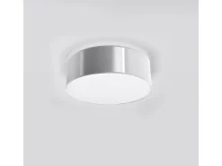 Luminárias de teto Cercle minimalista, PVC - 1 fontes de luz 3000K - L.25 x H.11 cm - cinza