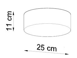 Luminárias de teto Cercle minimalista, PVC - 1 fontes de luz 3000K - L.25 x H.11 cm - cinza