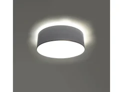 Luminárias de teto Cercle minimalista, PVC - 1 fontes de luz 4000K - L.25 x H.11 cm - cinza