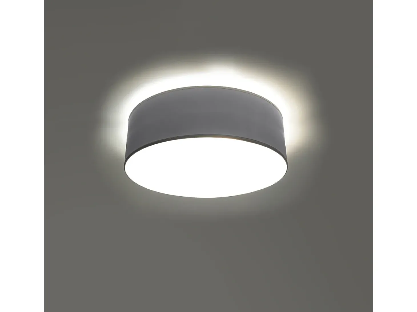 Luminárias de teto Cercle minimalista, PVC - 1 fontes de luz 4000K - L.25 x H.11 cm - cinza