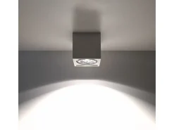Luminárias de teto Flaix moderno, cerâmica - 1 fontes de luz 4000K - L.14 x H.14 cm - branco