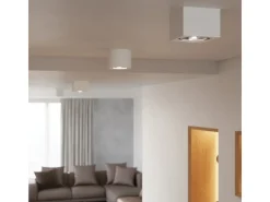 Luminárias de teto Flaix moderno, cerâmica - 1 fontes de luz 4000K - L.14 x H.14 cm - branco
