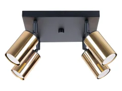 Luminárias de teto Glois moderno, aço - 4 fontes de luz 3000K - L.25 x H.19 cm - ouro Preto