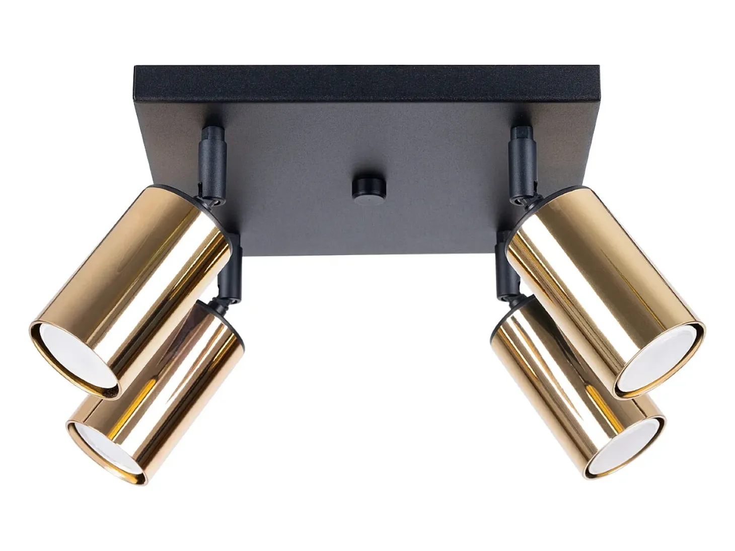 Luminárias de teto Glois moderno, aço - 4 fontes de luz 3000K - L.25 x H.19 cm - ouro Preto