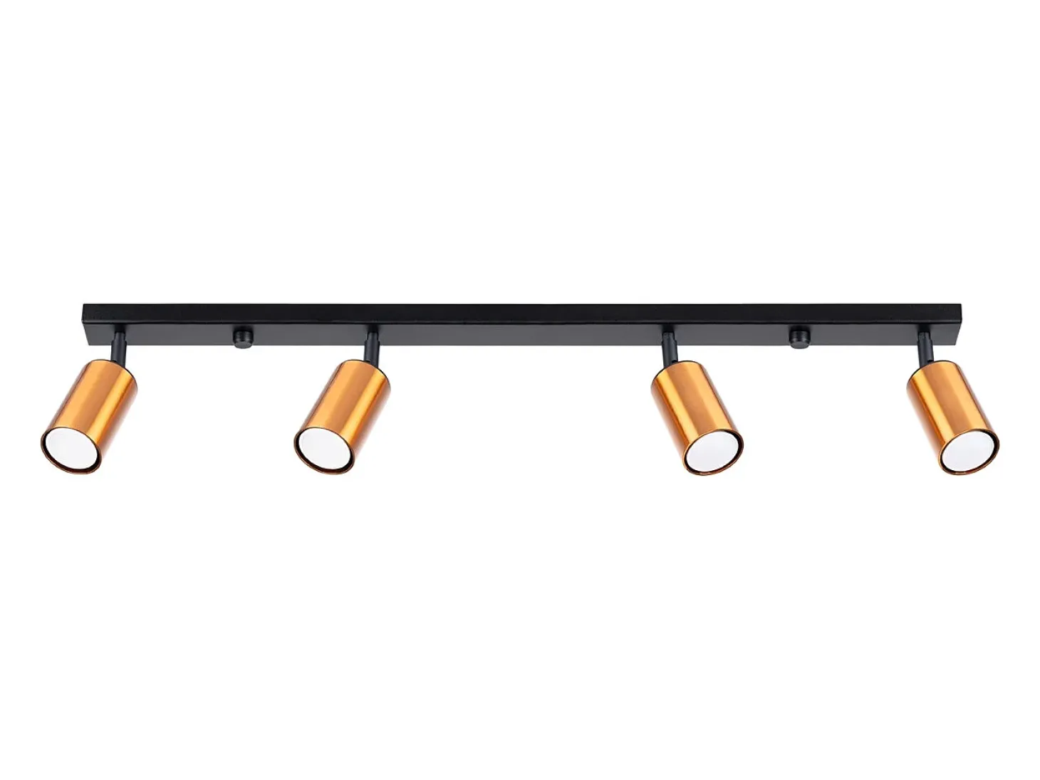 Luminárias de teto Glois moderno, aço - 4 fontes de luz 4000K - L.82 x H.18.5 cm - preto/cobre