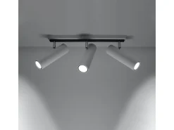 Luminárias de teto Invicta moderno, aço - 3 fontes de luz 4000K - L.45 x H.20 cm - branco