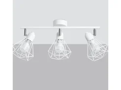 Luminárias de teto Lunova moderno, aço - 3 fontes de luz 3000K - L.52 x H.19 cm - branco
