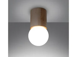 Luminárias de teto Lust moderno, madeira - 1 fontes de luz 4000K - L.12 x H.23 cm - madeira natural