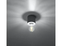 Luminárias de teto Nalvado industrial, concreto - 1 fontes de luz 4000K - L.10 x H.10 cm - cinza