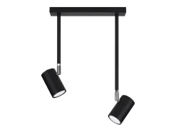Luminárias de teto Novatel moderno, aço - 2 fontes de luz 4000K - L.30 x H.43 cm - preto