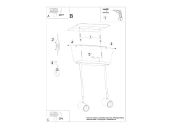 Luminárias de teto Novatel moderno, aço - 2 fontes de luz 4000K - L.30 x H.43 cm - preto