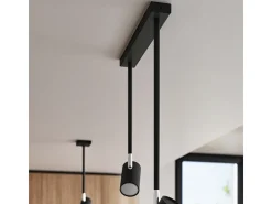 Luminárias de teto Novatel moderno, aço - 2 fontes de luz 4000K - L.30 x H.43 cm - preto