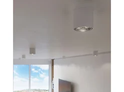 Luminárias de teto Qioli moderno, alumínio - 1 fontes de luz 4000K - L.12 x H.11 cm - branco