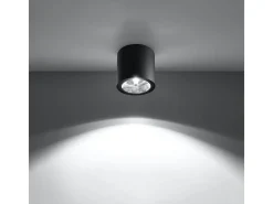 Luminárias de teto Qioli moderno, alumínio - 1 fontes de luz 4000K - L.12 x H.11 cm - preto