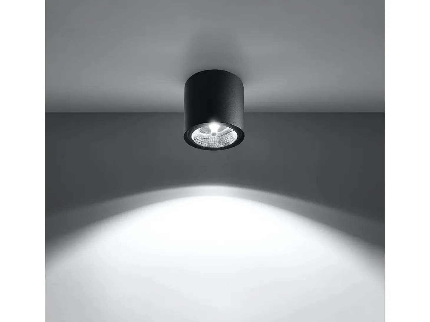 Luminárias de teto Qioli moderno, alumínio - 1 fontes de luz 4000K - L.12 x H.11 cm - preto