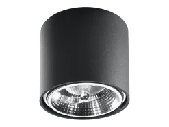 Luminárias de teto Qioli moderno, alumínio - 1 fontes de luz 4000K - L.12 x H.11 cm - preto