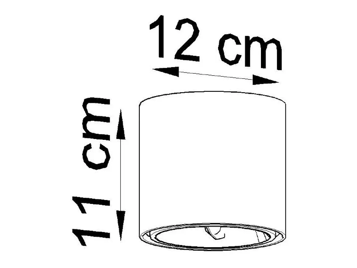 Luminárias de teto Qioli moderno, alumínio - 1 fontes de luz 4000K - L.12 x H.11 cm - preto