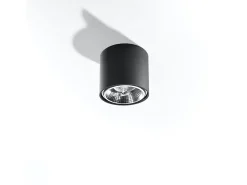 Luminárias de teto Qioli moderno, alumínio - 1 fontes de luz 3000K - L.12 x H.11 cm - preto