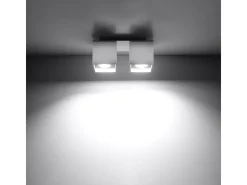 Luminárias de teto Quadx moderno, alumínio - 2 fontes de luz 4000K - L.26 x H.12 cm - branco